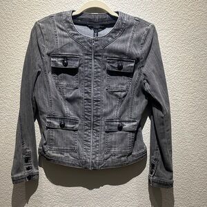 White House Black Market Charcoal Jean Jacket